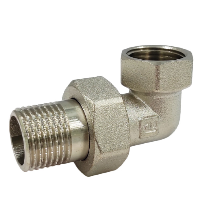 FADO Сгон с накидной гайкой НИКЕЛЬ 15 1/2" угловой (SN11)