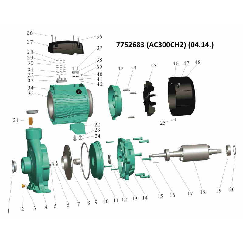 Leo Насос центробежный 380В 3.0кВт Hmax 38м Qmax 450л/мин 2" 3.0 AC300CH2 (7752683)