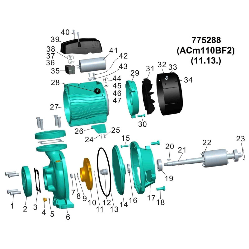 Leo Насос центробежный 1.1кВт Hmax 20.2м Qmax 500л/мин 2" 3.0 (775288)