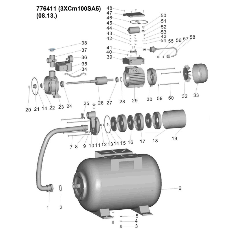 Leo Станция 0.6кВт Hmax 35м Qmax 80л/мин (многоступ. насос) 24л (776411)