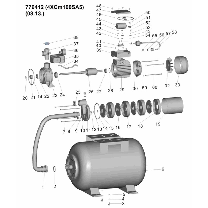 Leo Станция 0.75кВт Hmax 45м Qmax 90л/мин (многоступ. насос) 24л (776412)