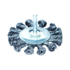 SIGMA Щетка проволочная дискообразная Ø75мм хвостовик Ø6мм (стальная витая) (9023071)