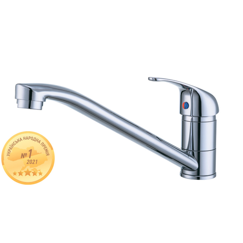 AQUATICA Змішувач IG Ø35 для кухні излив прямий 223мм на шпильці IG-2B249C (9709100)