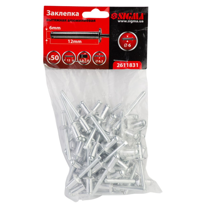 SIGMA Заклепки алюминиевые Premium 6.0×12мм 50шт (2611831)