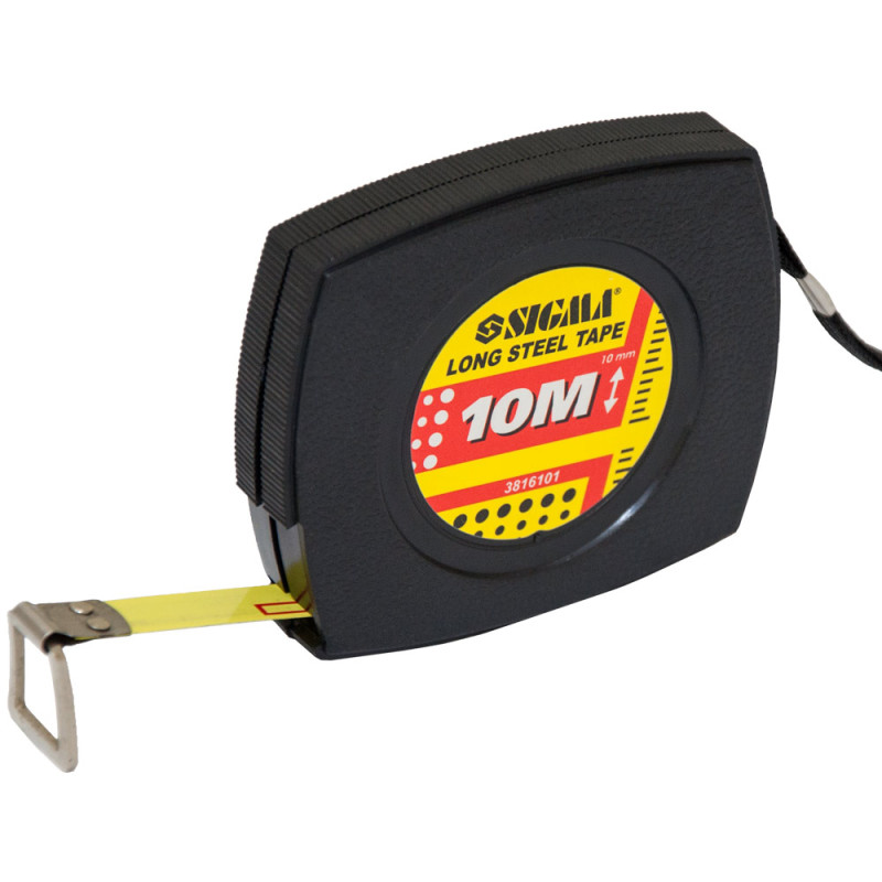 SIGMA Рулетка стальная лента 10м×10мм (3816101)