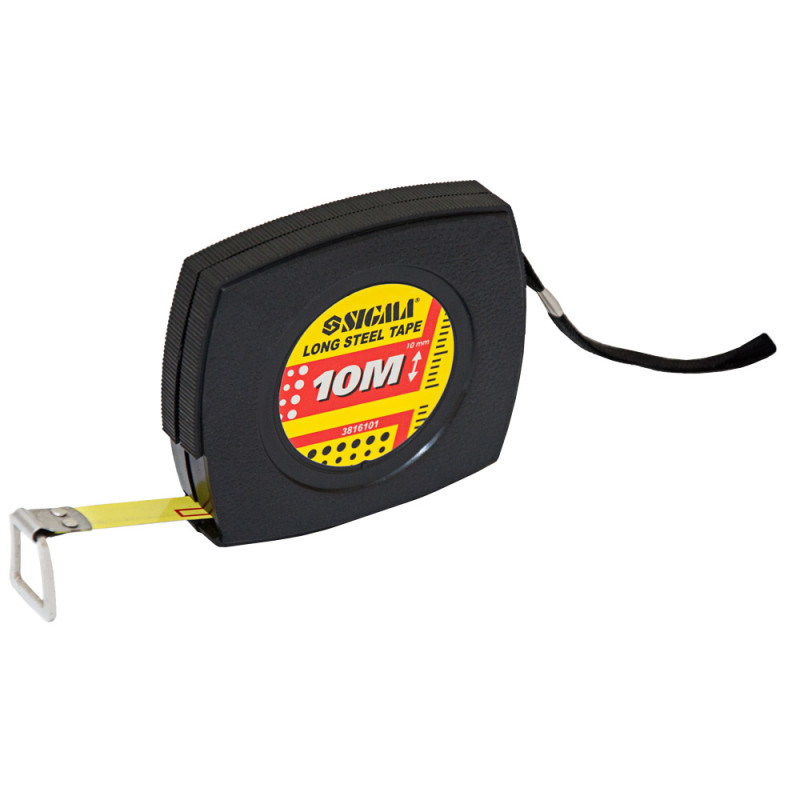 SIGMA Рулетка стальная лента 10м×10мм (3816101)