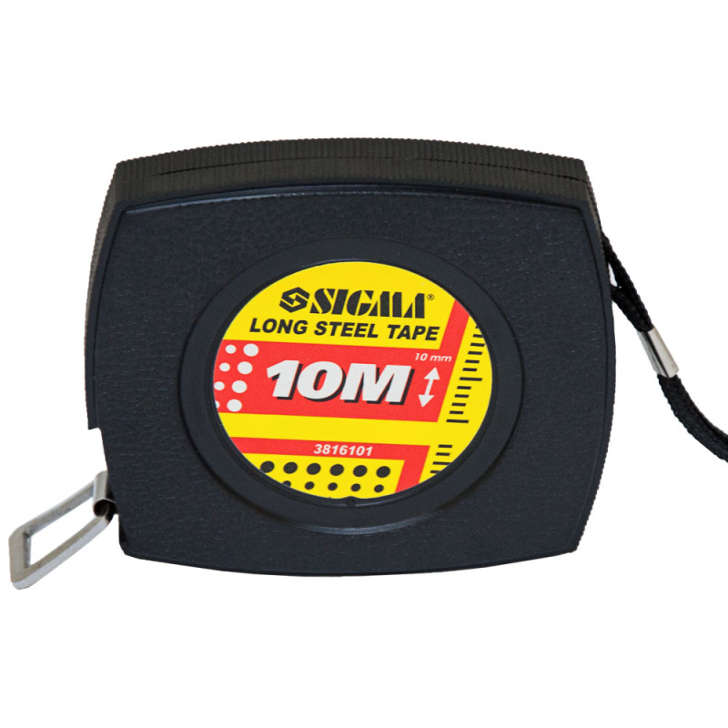 SIGMA Рулетка стальная лента 10м×10мм (3816101)