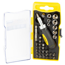 SIGMA Викрутка з реверсом + насадки торцеві та біти 36шт CrV (кейс) (4002511)