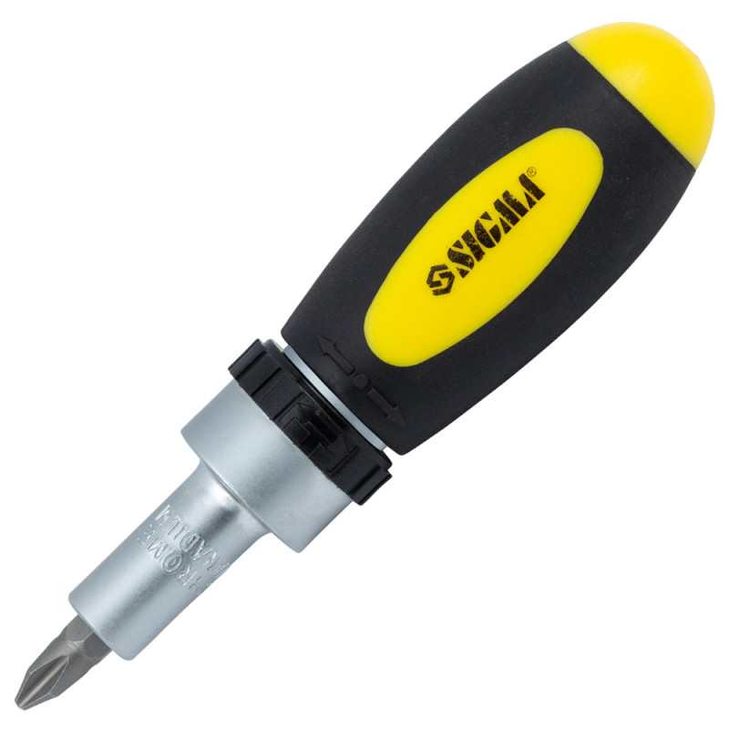 SIGMA Викрутка з реверсом + насадки торцеві та біти 36шт CrV (кейс) (4002511)