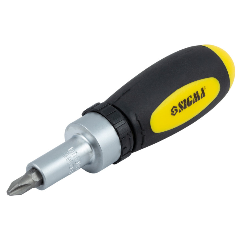 SIGMA Викрутка з реверсом + насадки торцеві та біти 36шт CrV (кейс) (4002511)