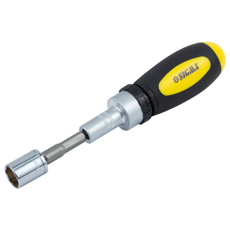 SIGMA Викрутка з реверсом + насадки торцеві та біти 36шт CrV (кейс) (4002511)