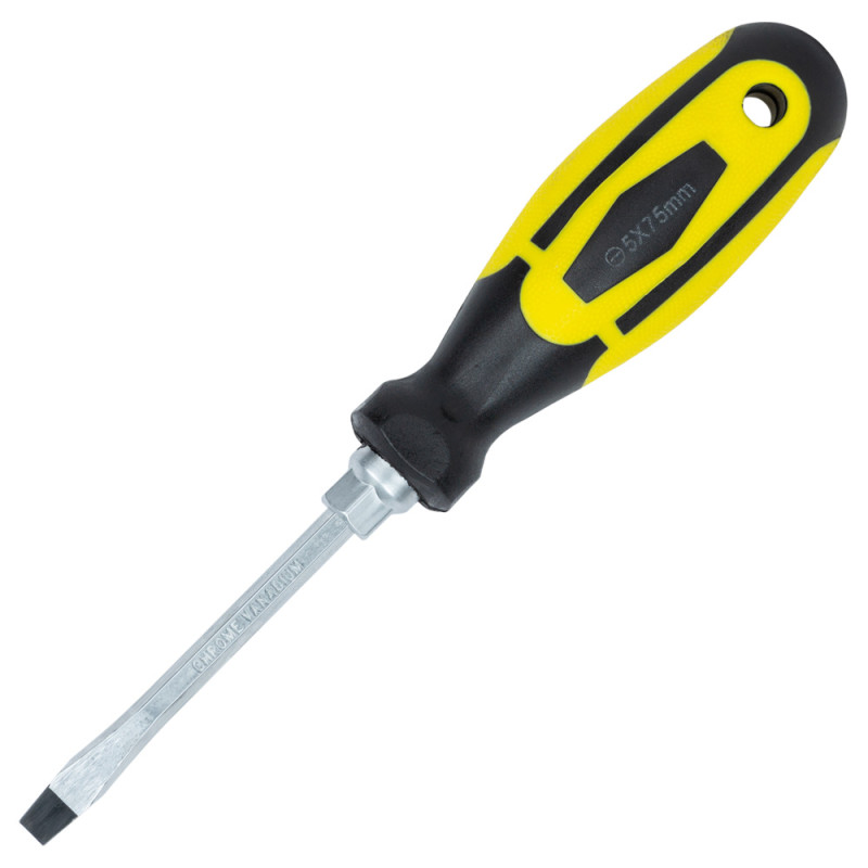 SIGMA Отвертка усиленная шлицевая SL5×75мм под ключ CrV (4007061)