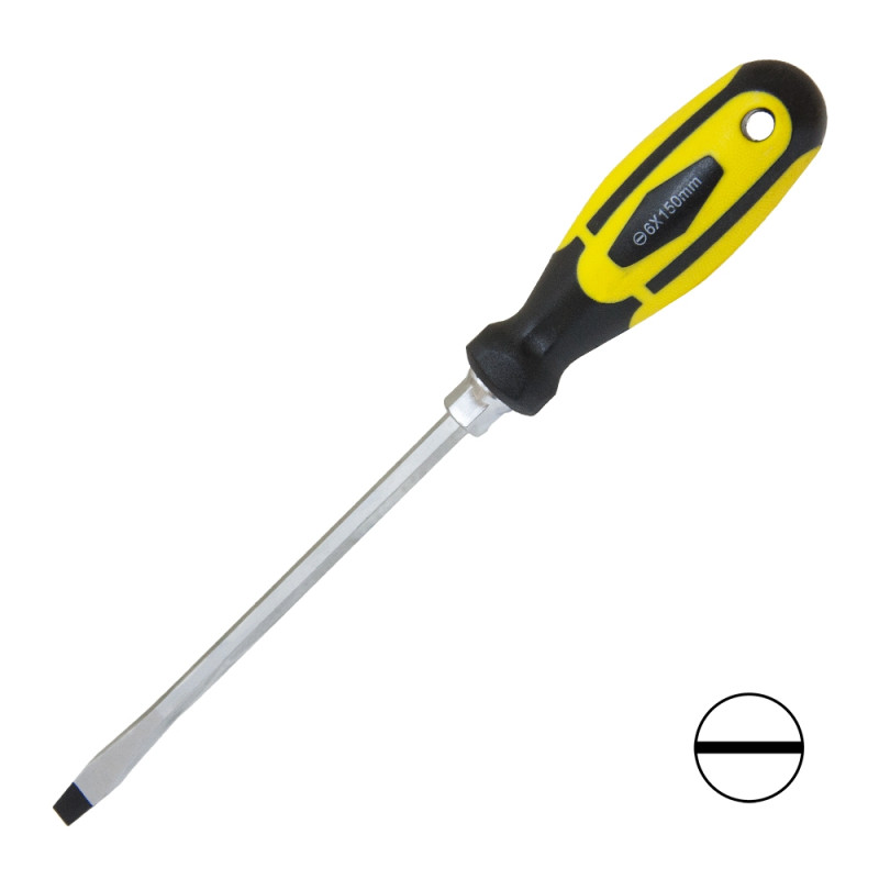 SIGMA Отвертка усиленная шлицевая SL6×150мм под ключ CrV (4007121)