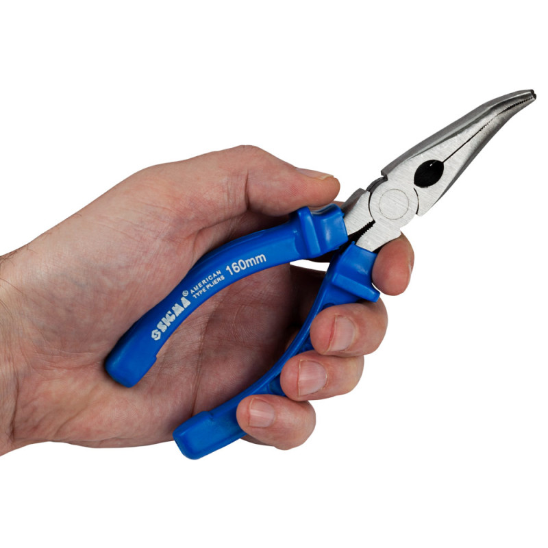 SIGMA Долгогубцы изогнутые 160мм синие (4356161)