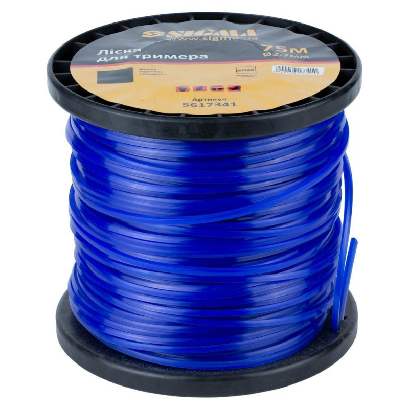 SIGMA Леска для триммера квадрат Ø2.7мм 75м катушка (5617341)