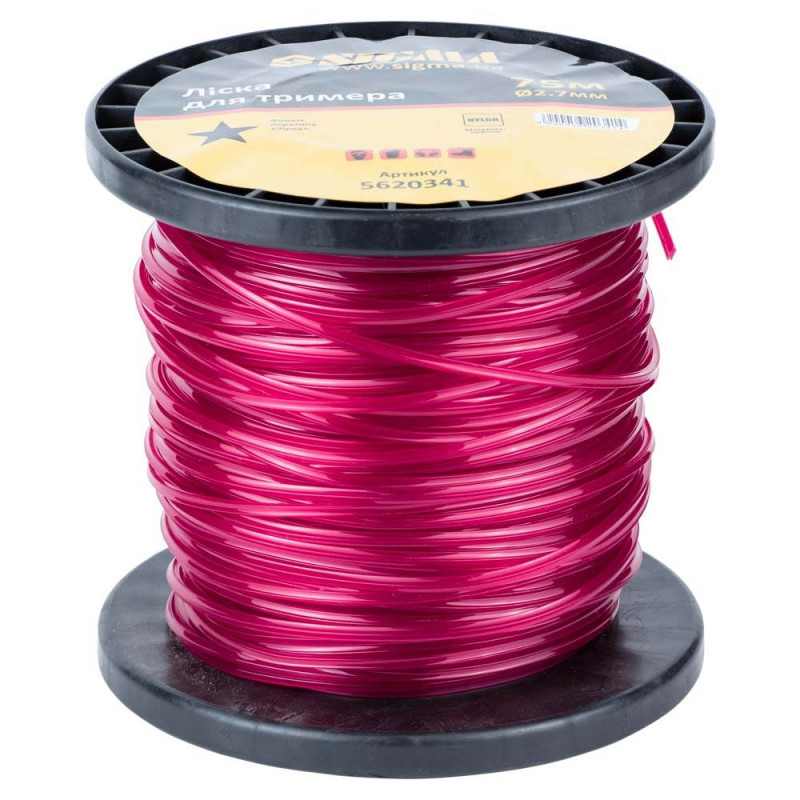 SIGMA Леска для триммера звезда Ø2.7мм 75м катушка (5620341)