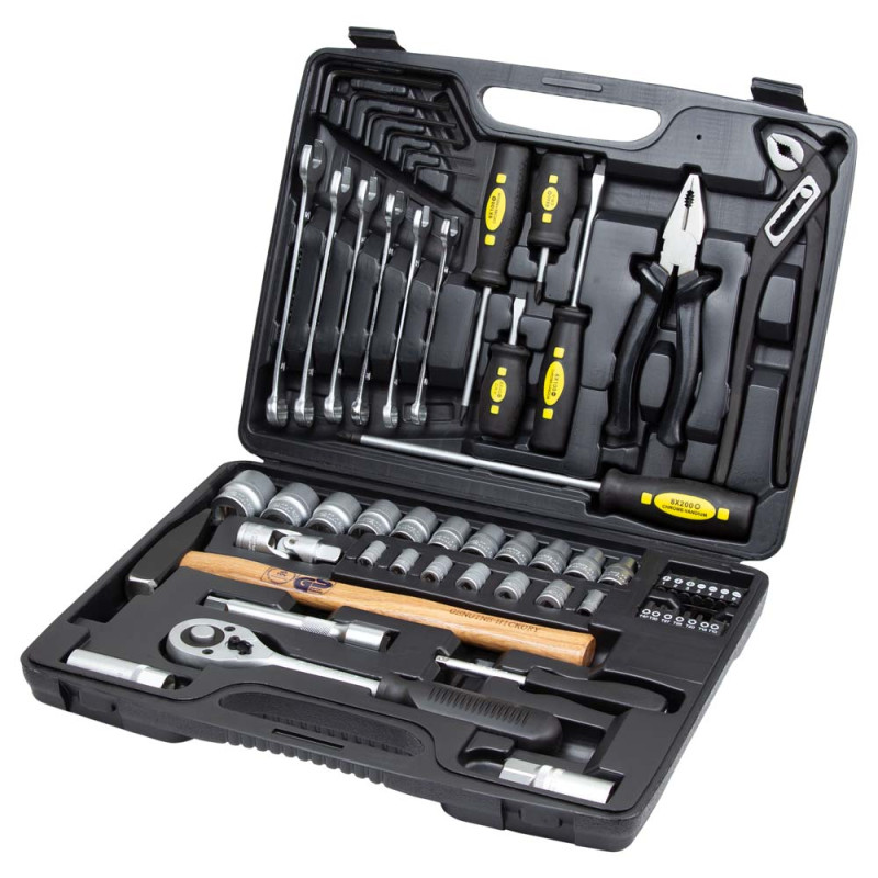 SIGMA Набор инструментов, ключей, торцевых насадок и бит 1/4", 1/2" 59шт CrV Taiwan (6001031)