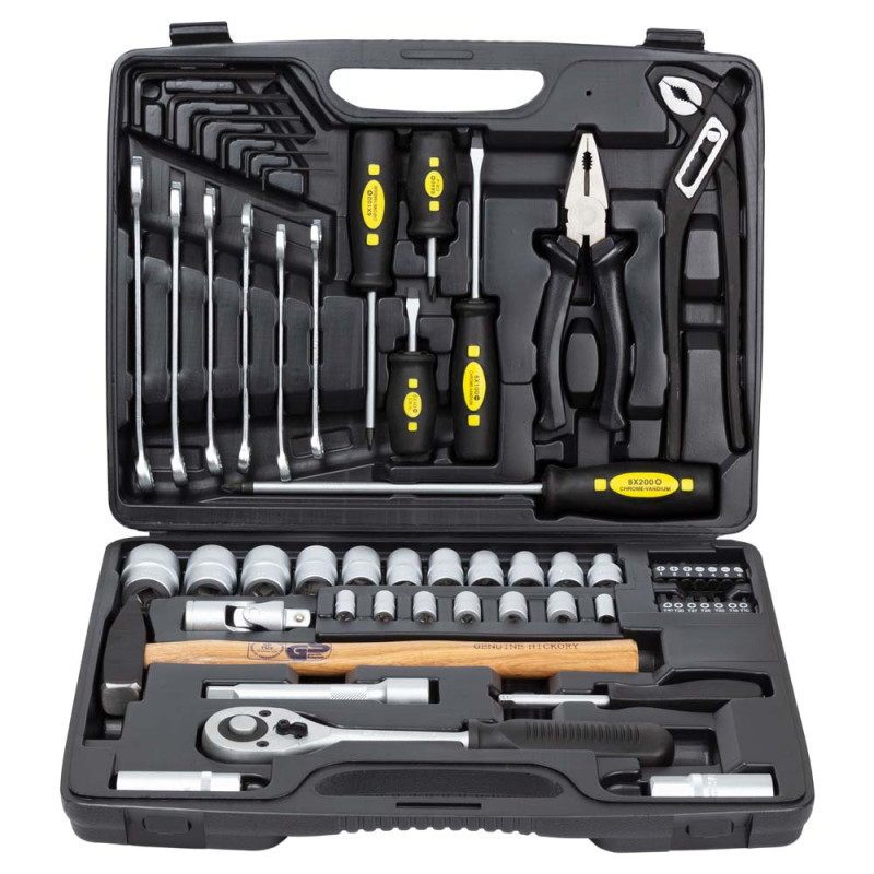 SIGMA Набор инструментов, ключей, торцевых насадок и бит 1/4", 1/2" 59шт CrV Taiwan (6001031)