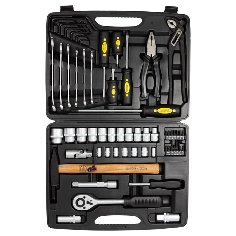 SIGMA Набор инструментов, ключей, торцевых насадок и бит 1/4", 1/2" 59шт CrV Taiwan (6001031)