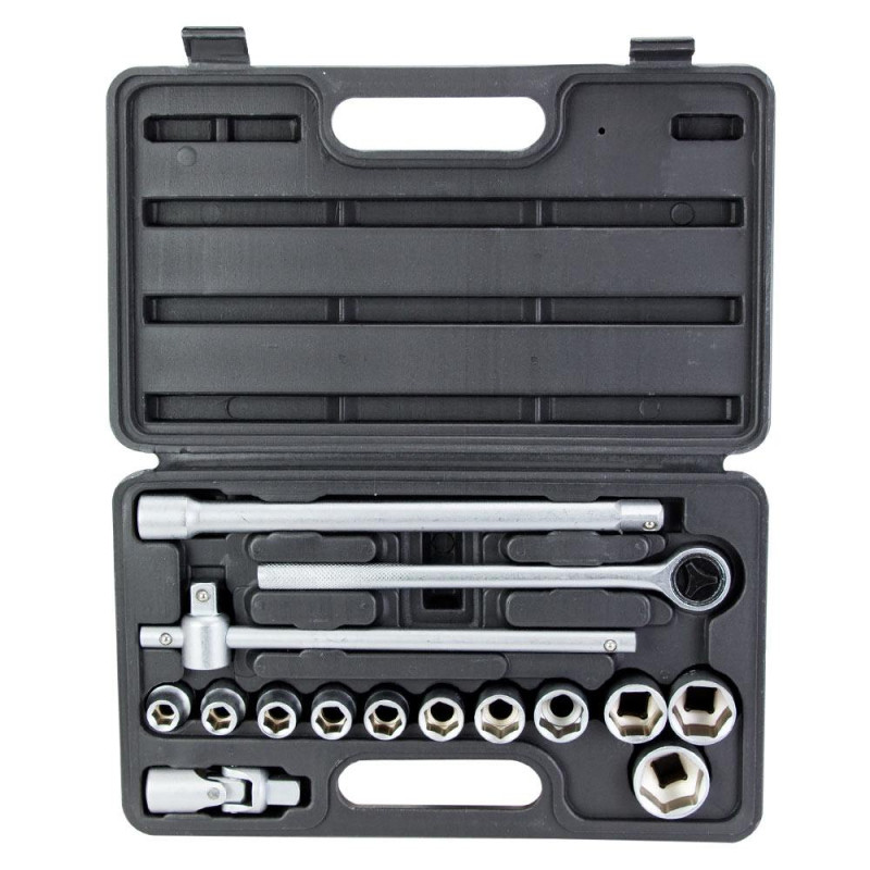 Grad Набор торцевых насадок 1/2"+ аксессуары 16шт (кейс) (6003125)