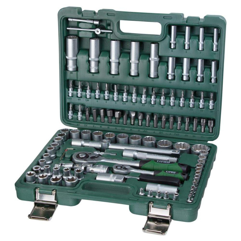 Grad Набор насадок торцевых и битый 1/4", 1/2" 108шт (12 граней) (6004575)