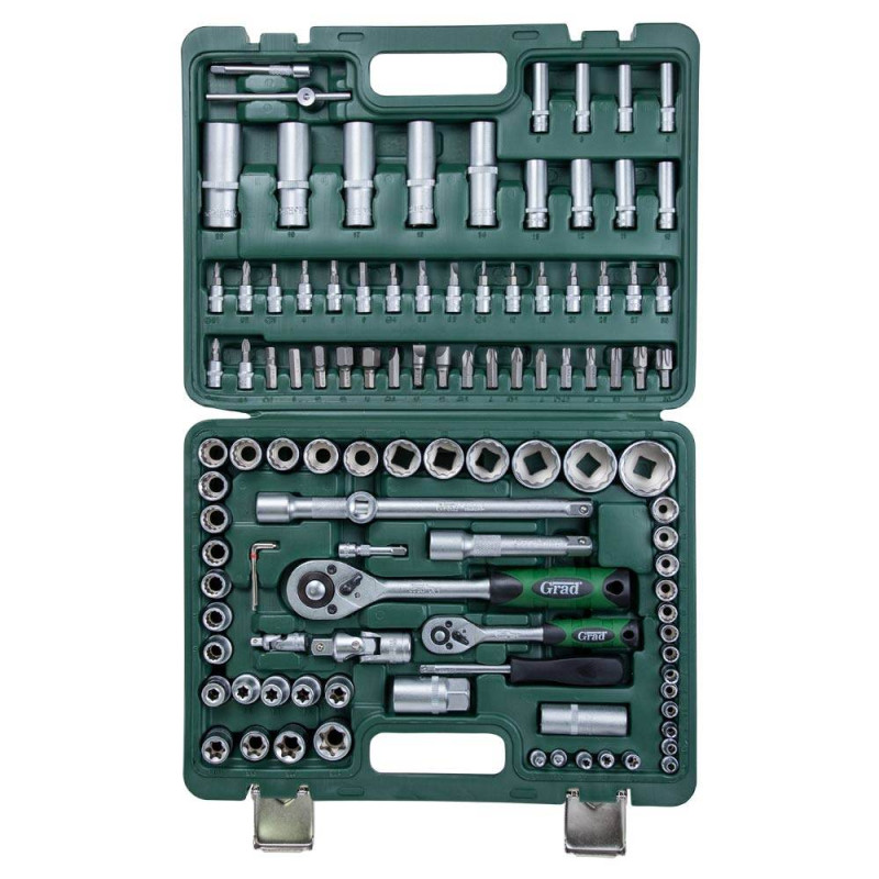 Grad Набор насадок торцевых и битый 1/4", 1/2" 108шт (12 граней) (6004575)