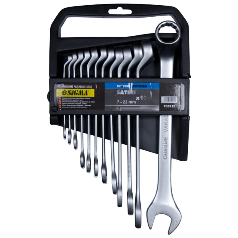 SIGMA Ключи рожково-накидные глубокие 8шт 8-19мм CrV satine (6010231)