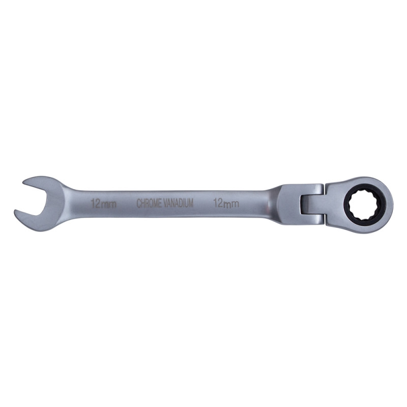 SIGMA Ключ рожково-накидной трещоточный с шарниром 12мм CrV satine (6022621)