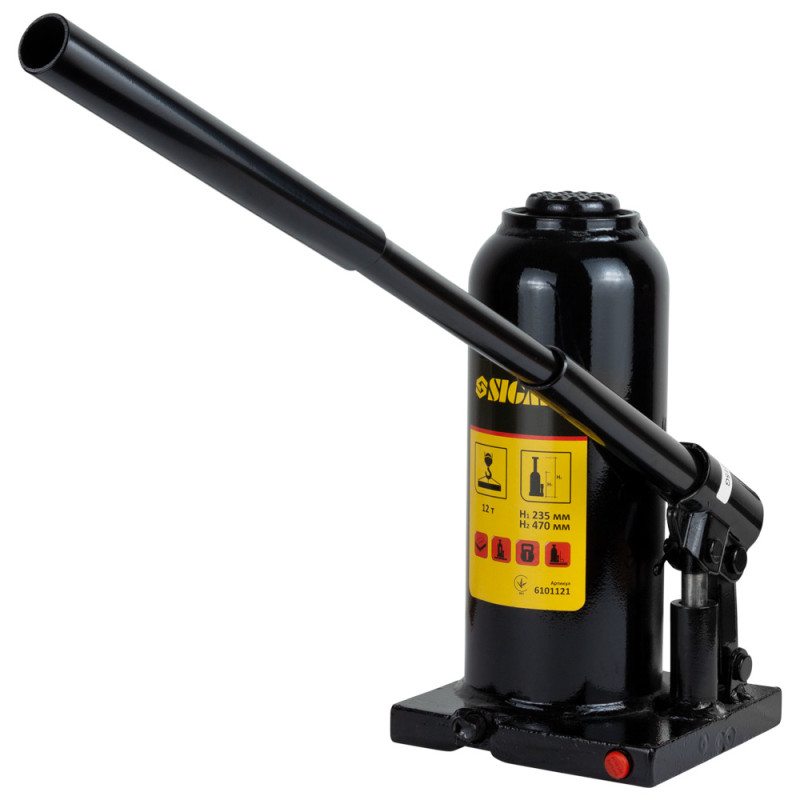 SIGMA Домкрат гидравлический бутылочный 12т H 230-465мм (6101121)