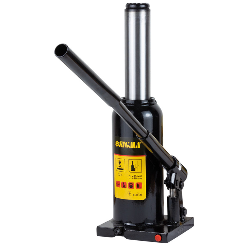 SIGMA Домкрат гидравлический бутылочный 12т H 230-465мм (6101121)