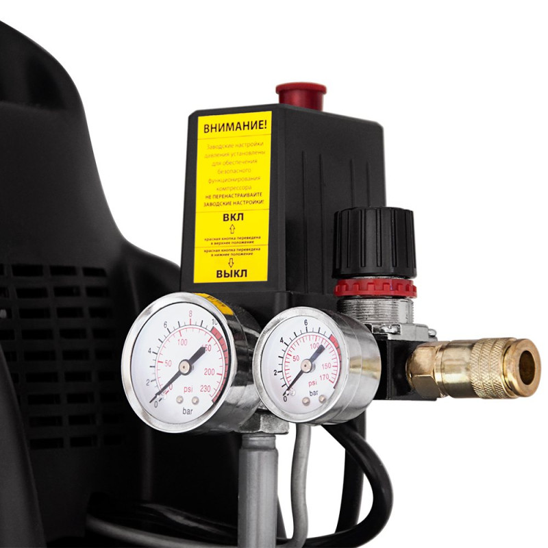 SIGMA Компрессор одноцилиндровый безмасляный 1.5кВт 196л/мин 8бар 24л (7042111)