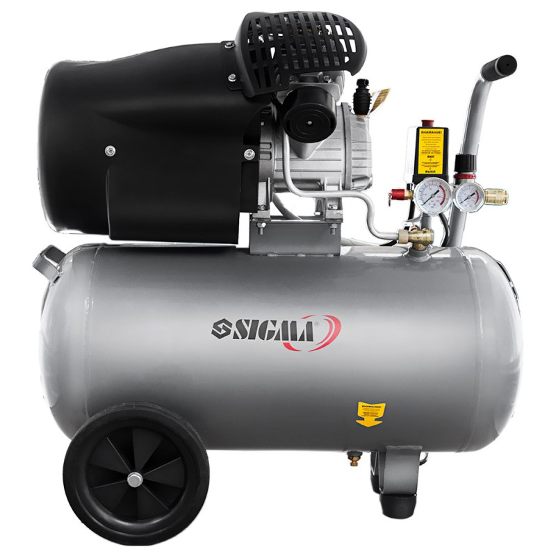 SIGMA Компрессор двухцилиндровый 2.2кВт 412л/мин 8бар 50л (7043711)