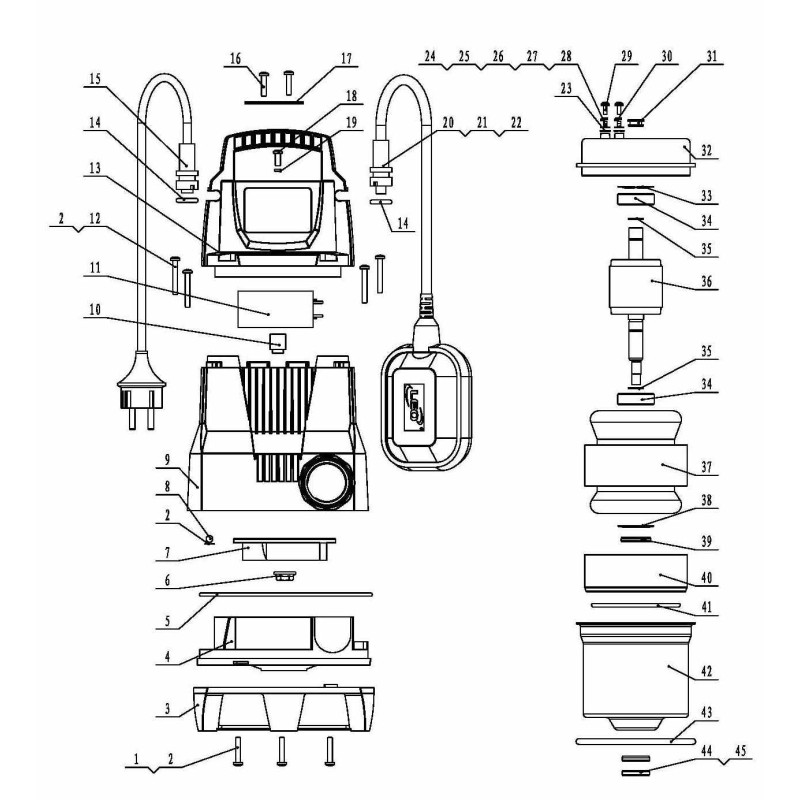 Leo Насос дренажный садовый 0.4кВт Hmax 5.5м Qmax 150л/мин LKS-406PW (773242)