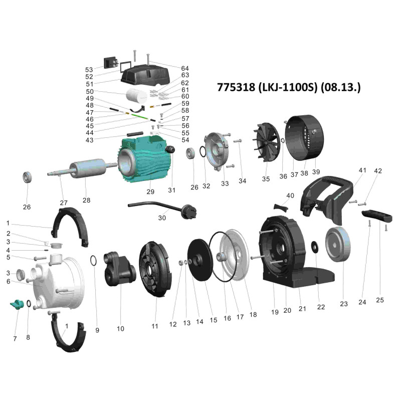 Leo Насос центробежный самовсасывающий 1.1кВт Hmax 46м Qmax 70л/мин (нерж) (775318)