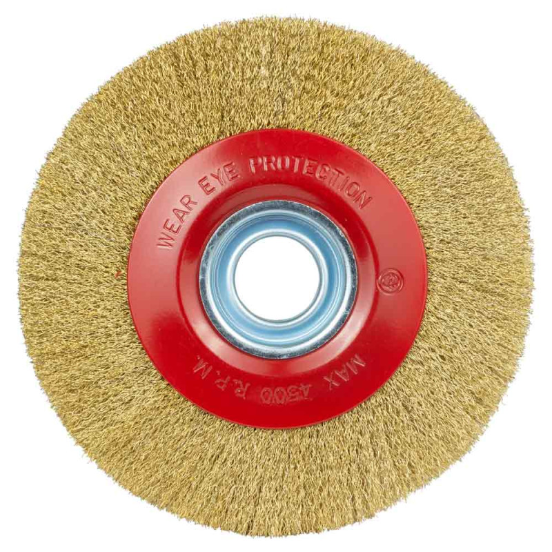 SIGMA Щетка проволочная дисковидная Ø200мм Ø32мм (латунированная) (9012371)