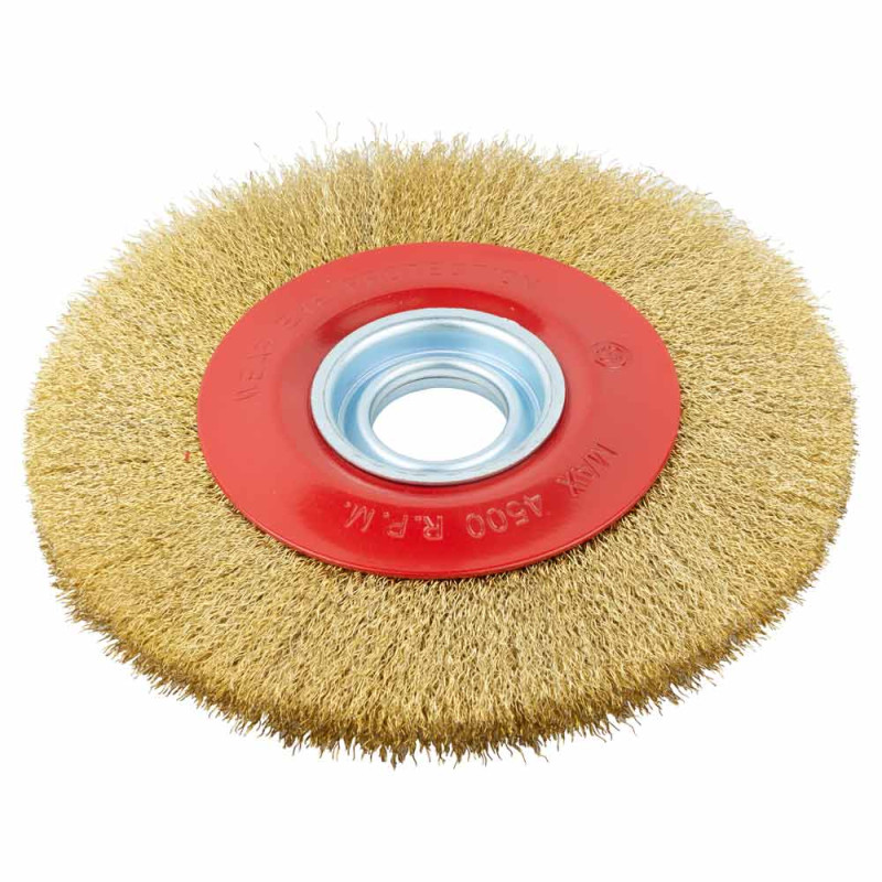 SIGMA Щетка проволочная дисковидная Ø200мм Ø32мм (латунированная) (9012371)