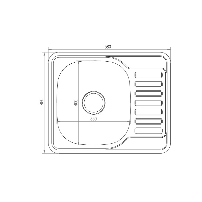 Lidz Кухонна мийка 5848 0,8 мм Satin (LIDZ5848SAT)