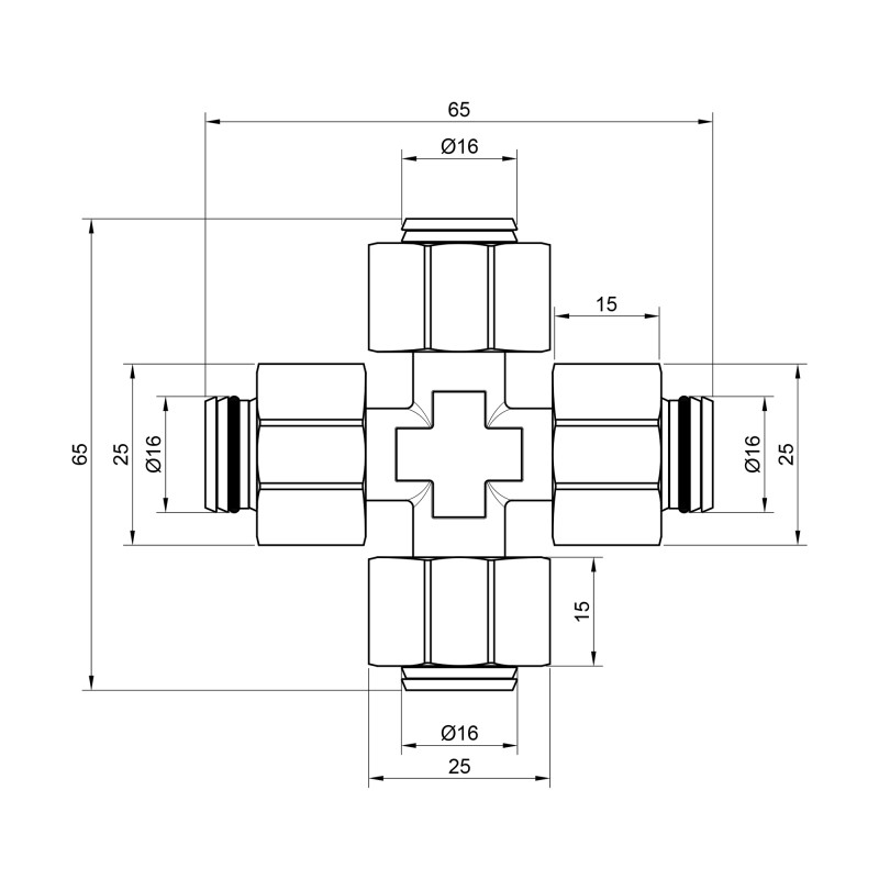 SD Plus Крестовина обжимная 16 SD150W16161616