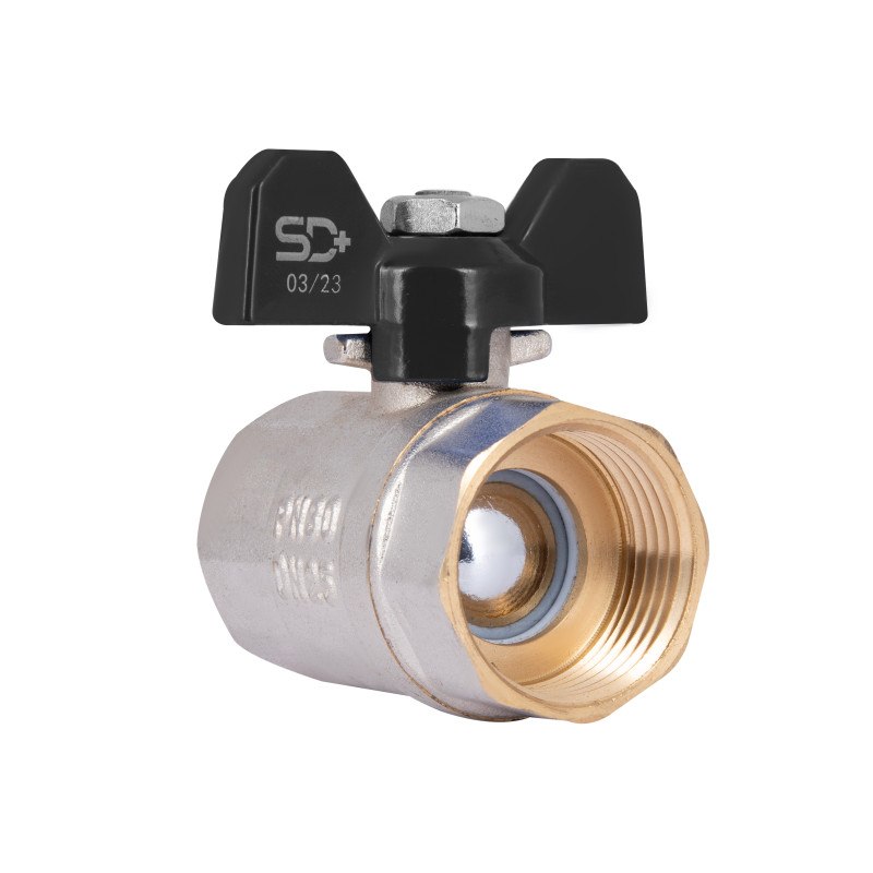 SD Plus Кран кульовий 1" ВР для води (метелик) SD602W25