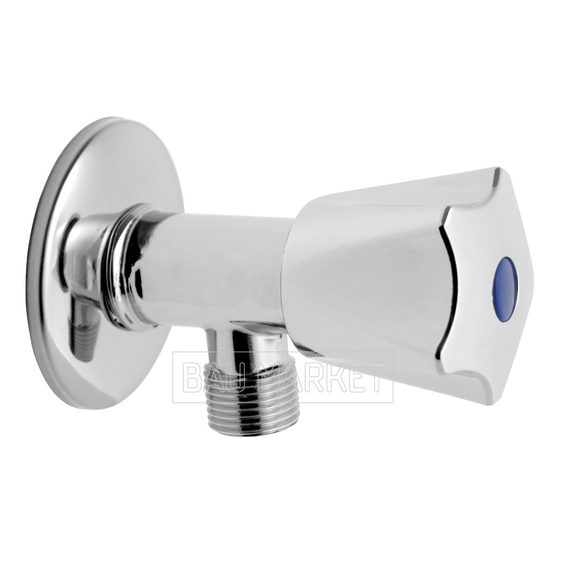 Кран кутовий 1/2"х3/4" вентильний грибковий водорозбірний хром FERRO (Z230)