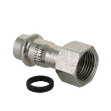 Прес-фітінг З'єднувач з НГ нерж. сталь 22х1/2" Valtec (VTi.908.I.002204)