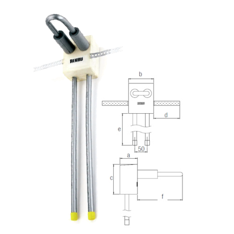 Блок для подключения к отопительному прибору RAUTITAN stabil 16, длина 700 мм Rehau (296878001)