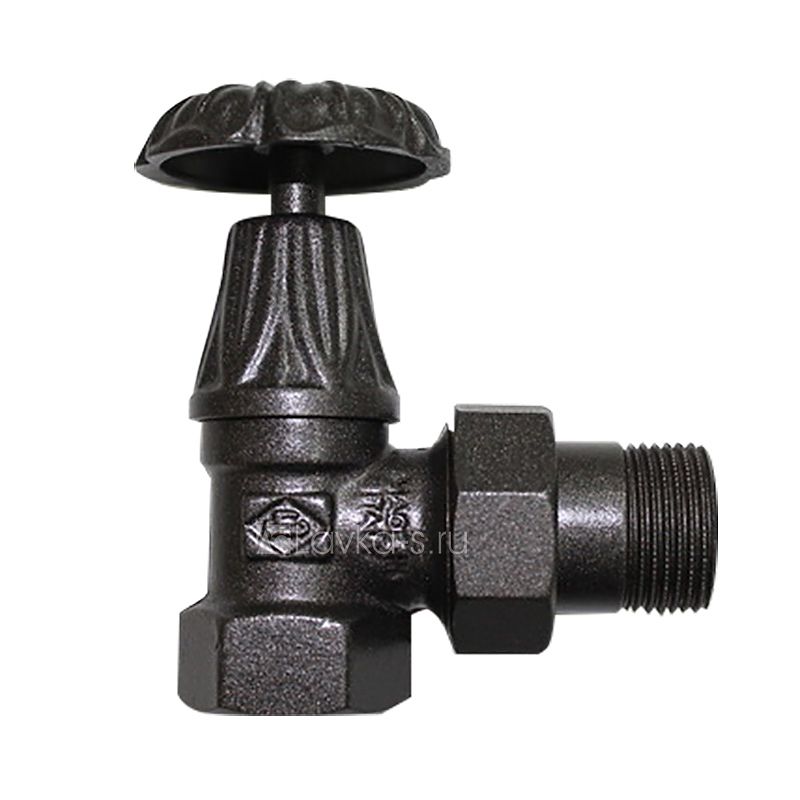 Кран радиаторный угловой Carlo Poletti Srl ANTRACITE Ø1/2" ARTISTIC (V67310EGR) (V67110EGR)