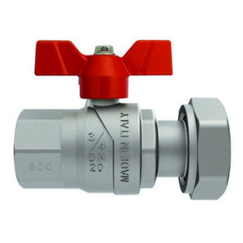 FIV Кран кульовий черв.мет. з нак.гайк. ВВ 1/2"х3/4" Evolution