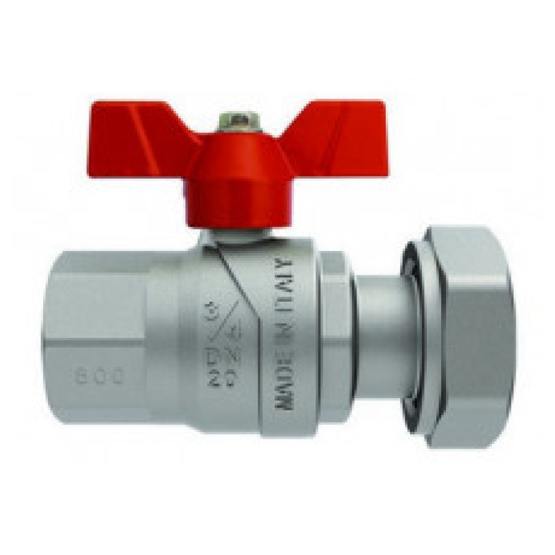 FIV Кран кульовий черв.мет. з нак.гайк. ВВ 3/4"х1" Evolution