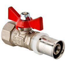 Кран шаровый под прес, ручка бабочка 16х1/2 вн. Valtec