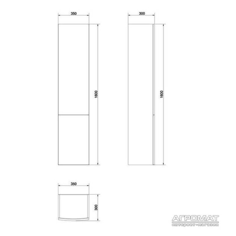 Пенал Cersanit Easy 35 см подвесной белый (2045)