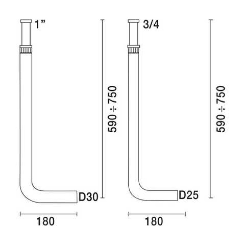 Труба для дозатора TREMOLADA хром, 3/4 (T-477)
