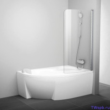 Ширма для ванни Ravak Rosa CVSK1 (7QRS0C00Y1, 100x150 см, скло прозоре, профіль хром, права) (7QRS0C00Y1)