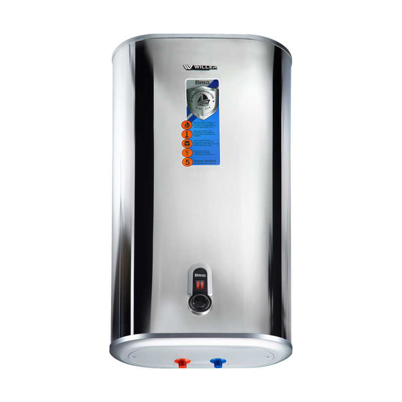 WILLER Водонагреватель (бойлер) электрический 80 л. IV80DR Brig Mirror вертикальный (корпус из нержавеющей стали)